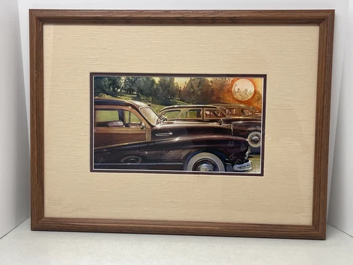 Dennis Brown Original Painting - Day of the Woodie - Car Automobile Fine Art