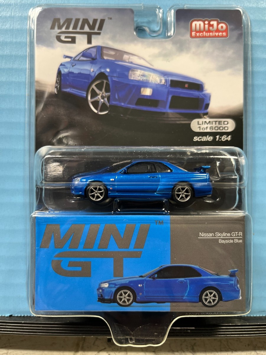 ミニカー MINI GT Nissan Skyline GT-R Bayside Blue 1/64 Mini GT Nissan Skyline GT-R (R34) V-Spec II RHD (Right