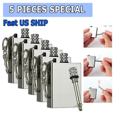 5 Lighter Flint Magnesium Emergency Fire Starter Camp Survival Refill Waterproof