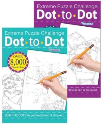 Punkt zu Punkt Extrem Puzzle Zeichenbuch Herausforderung für Erwachsene x 2 Bücher.
