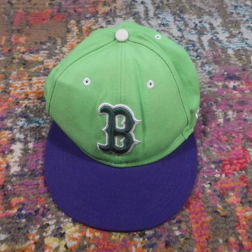 New Era 59Fifty Boston Red Sox Hat Size 7 1 4 Purple Neon Green Logo new-era-59fifty-boston-red-sox-hat-size-7-1-4-purple-neon-green-logo