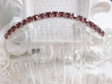 6 mm Fuchsia Austrian Crystal Rhinestones large French Hair comb, Dance comb