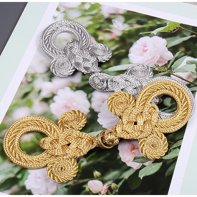 2-Pack Embroidery Frog Fastener Sewing Large Chinese Knot Frog Closure Buttons  - Image 3 of 4