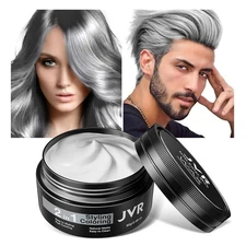 JVR Temporary Silver Gray Hair Color Wax Clay-light hold, matte 