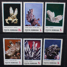 ROMANIA 1985 Minerals: Quartz Copper. Set of 6. Mint Never Hinged. SG4988/4993