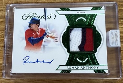 2025 Flawless Roman Anthony RC Patch Autograph Emerald 5/5 Jersey Auto #FSM-ROM