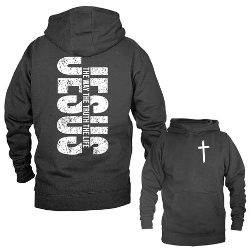 Jesus The Way The Truth The Life Christian Cross Religious God Bible Hoodie