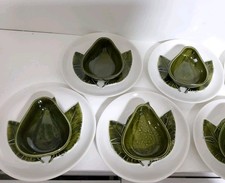 Vintage Set 5 Casa Pupo Portuguese Plates & Bowls Avocado Pear Design Majolica