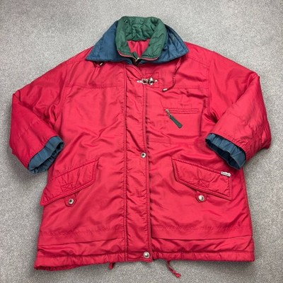 Puffer Jacket Womens X Large Red Ski Insulated Retro Y2K 90s Outdoor Coat Lady