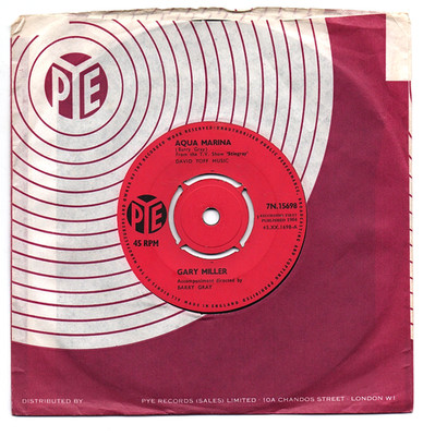 GARY MILLER - AQUA MARINA / STINGRAY 7'' 45 VINYL Rare 1964 UK Single TV Theme