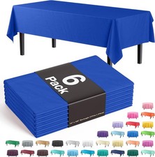 Party Solids 6-Pack Premium Plastic Tablecloth 54in. x 108in. Rectangle Plastic
