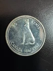 1967 80% SILVER Canada 50 Cents - AU/MS - Elizabeth II - 100th Anniversary Comm!