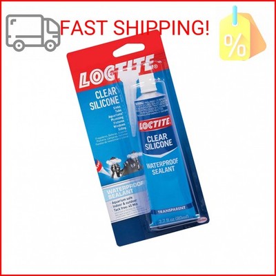 Loctite Silicone Sealant, Clear, 2.7 fl oz Tube, 1 Pack - 100% Waterproof Sealan