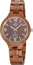 Master Time Funkuhr Herren Analog-Digital mit Holz-Armband MTGW-10749-81W