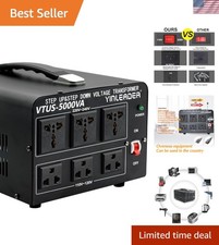 5000W Voltage Converter Transformer Step Up 110V-120V to220V-240V or Step Dow...