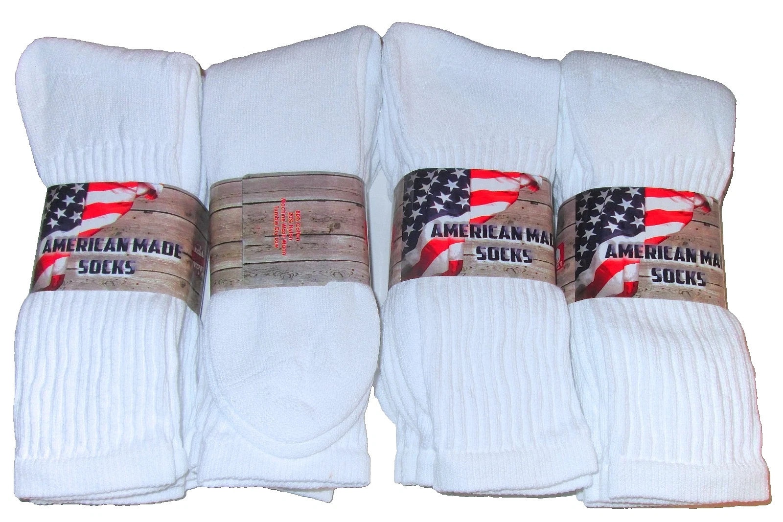 12 Pairs Mens Sports Series Cushioned Cotton Crew Socks USA Made Fits 9-12 Shoe