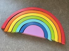 Regenbogen Holzspielzeug, Holzpuzzle für Kinder ab 2! Tolles Geschenk! Ostern! 