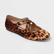 Women's Tasmin Leopard Print Flats   a New Day  Light Brown 6