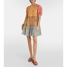 Zimmermann Junie Lantern Mini Dress Floral Cotton NWT US 4 Pockets