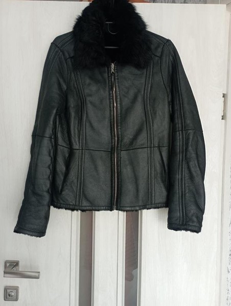 Women Hugo Boss Jacket Black Leather 38 / M / 46 #N89Y