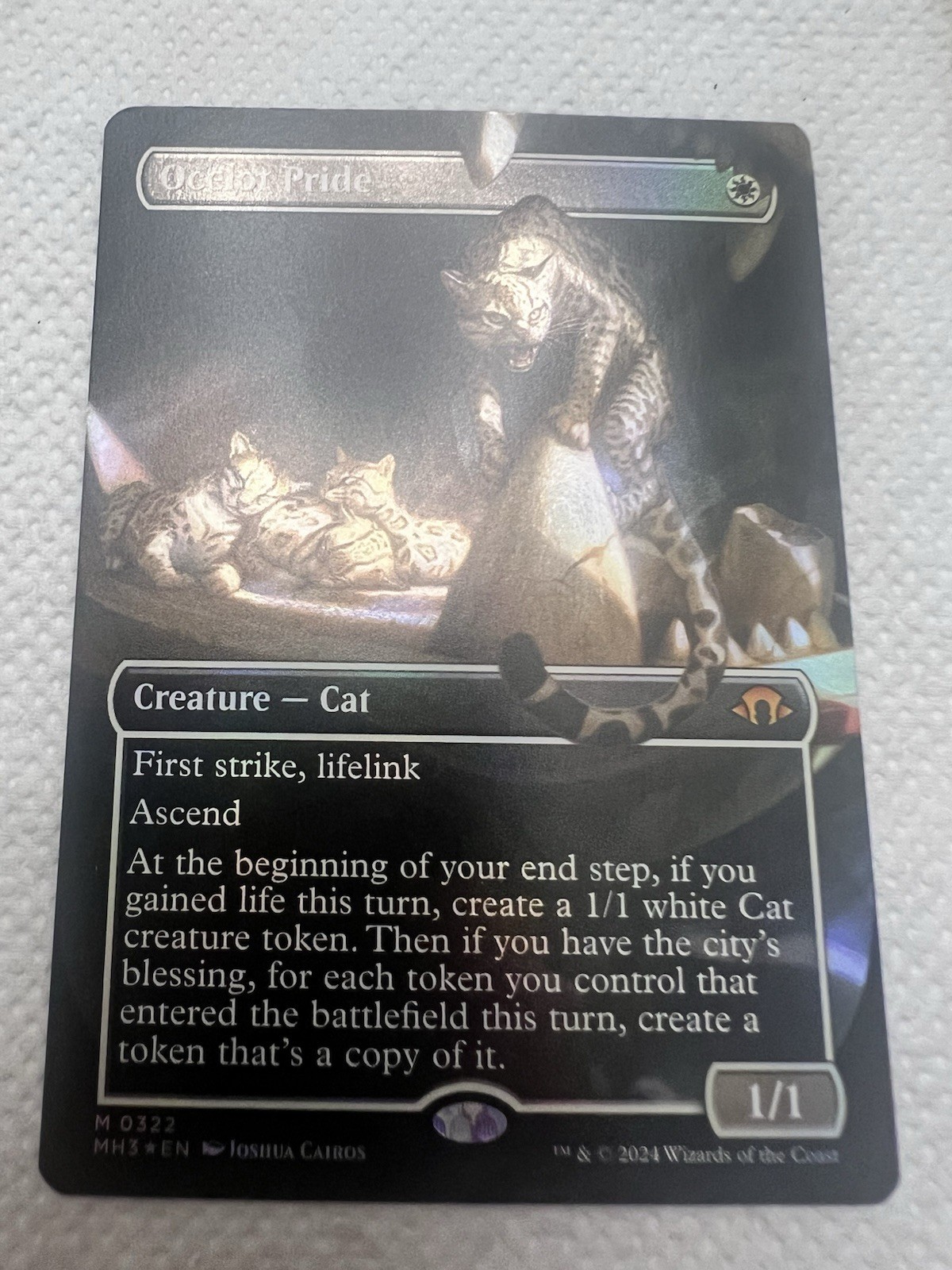 Ocelot Pride Modern Horizons 3 Foil Mythic White Creature Cat 322 2024 MTG NM