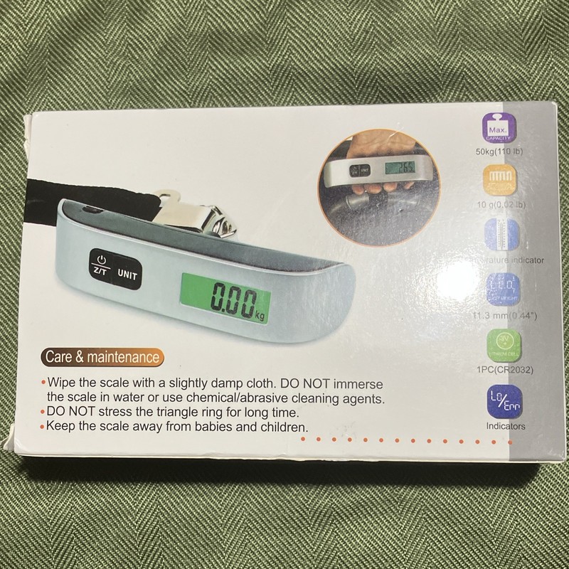GOXAWEF Electronic Digital Luggage Hanging Scale w/ Strap 50kg/110lb