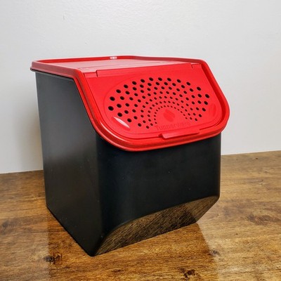 Tupperware Modular Mates Potato Onion Bin Smart Keeper Black & Red Lid #4322