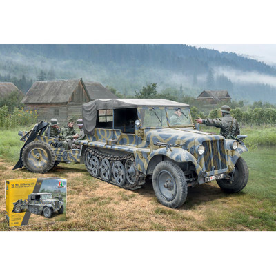 SD.KFZ.10 DEMAG D7 WITH 7,5 cm LE.IG 18 AND CREW KIT 1:35 Italeri Kit Mezzi Mili