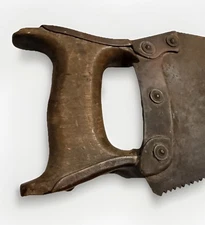 Vintage Henry Disston & Sons Hand Saw 26” Panel Antique Wood Handle USA