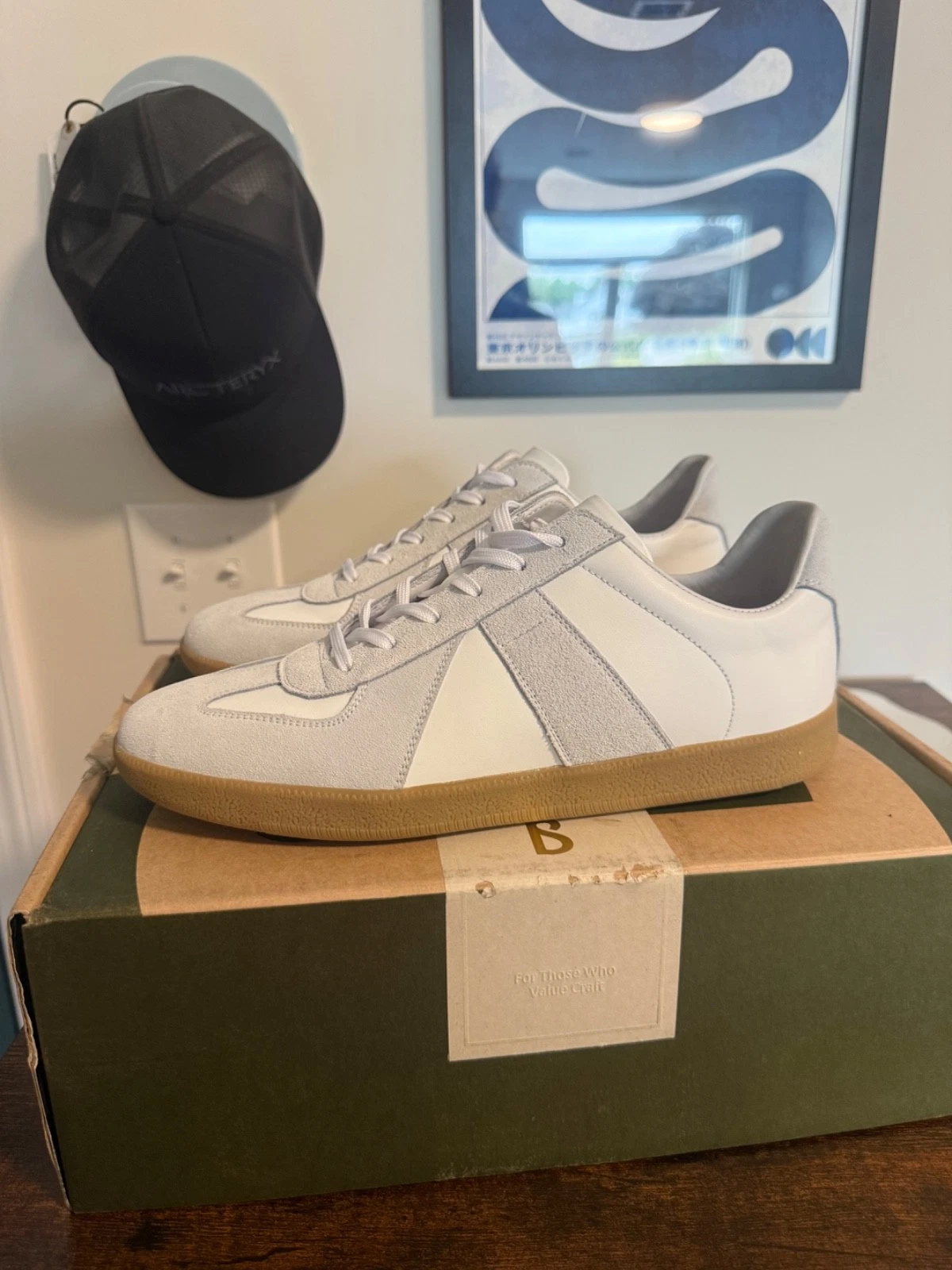 Beckett Simonon Morgen Trainers - Leather/Suede - Gum Sole - Size 8.5M
