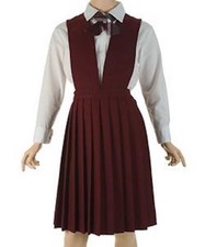 Girls Burgundy Jumper Y9000 V-Neck Pleated French Toast Uniform Sizes 4 to 20