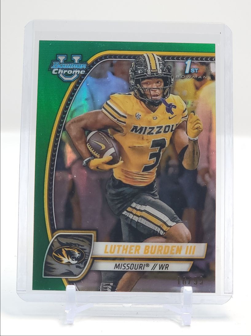 LUTHER BURDEN III 2024 BOWMAN U CHROME 1ST GREEN REFRACTOR /99 Q5680