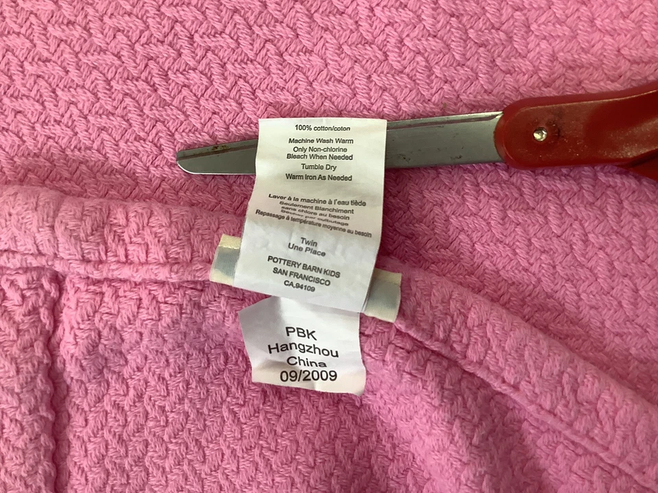 Pottery Barn Kids Pink Woven Twin Blanket - Image 4 of 4