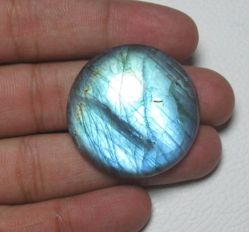 Labradorite Gemstone Round Shape 73.25 Cts Natural Loose Cabochon H 215 - Picture 2 of 5