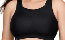 Glamorise Sport 1067 Elite Performance No-Bounce Wirefree Sports Bra Black 44DD