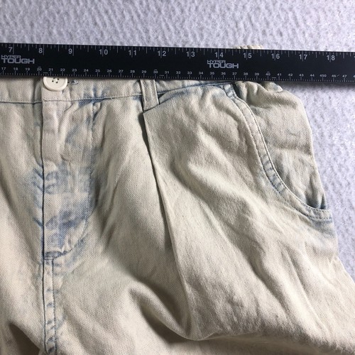 By Anthropologie Womens Linen Blend Pants Sz S Ivory High Rise Tapered Leg NWT - Picture 11 of 15