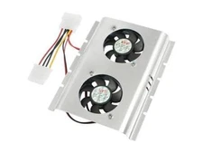 2 X Dual 3.5" Hard Drive Disk HDD 4 Pin Cooling Fan Cooler Radiator PC SATA IDE