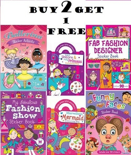 Stickers Books Book for Girls colouring and activity Fun for Kids Children