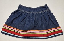 Gymboree 2011 Little Girls Sz 4 Cotton Blue Jean Skirt Side Zip Adjustable Waist
