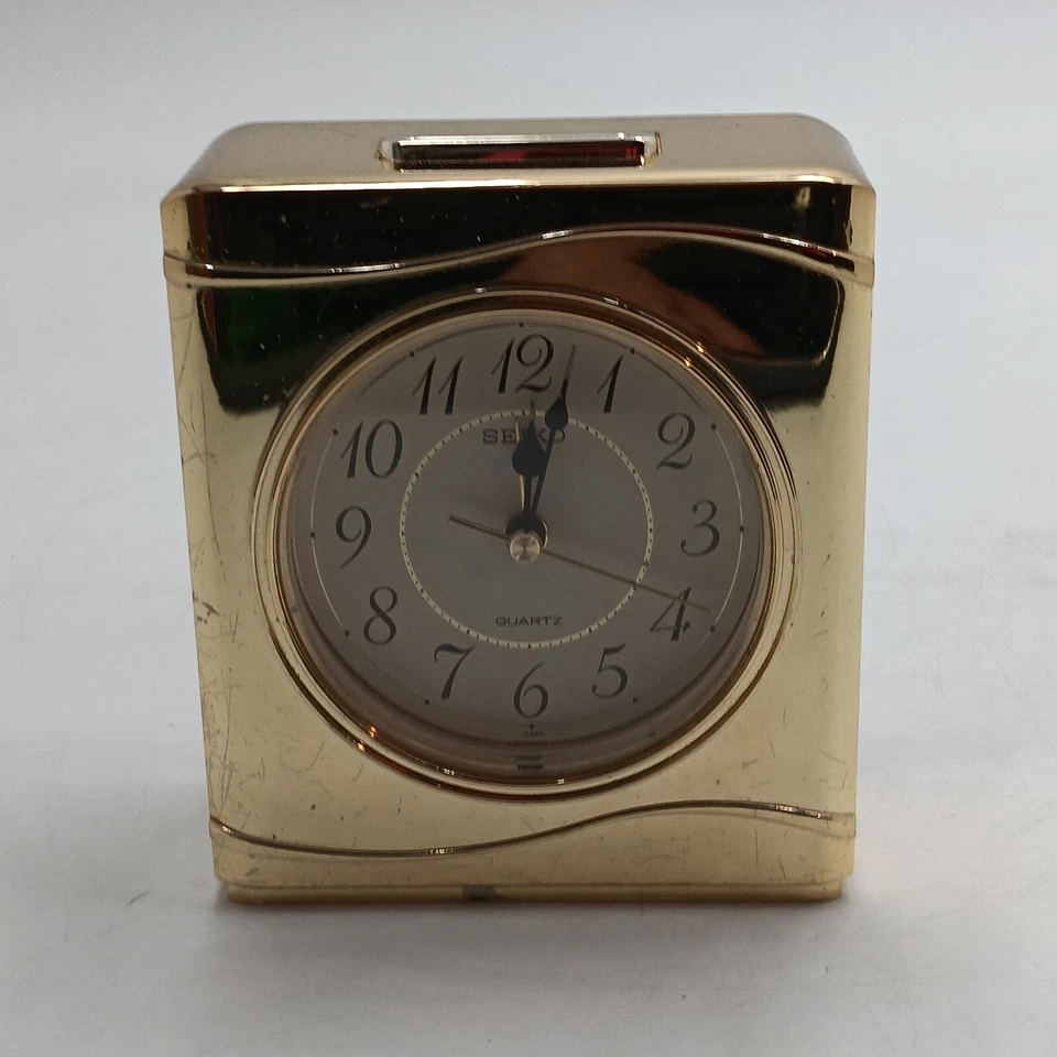 Vintage Gold Tone Plastic SEIKO Quartz Alarm CLOCK Tested Working - Image 2 of 4