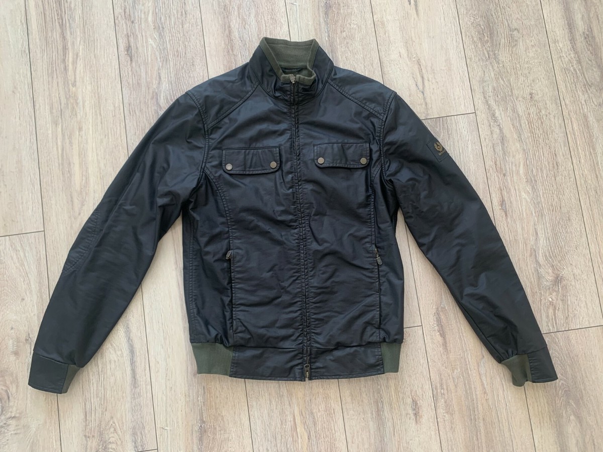 BELSTAFF H Racer Zip Rubberized Jeremy Renner Moto Biker BELSTAFF H Racer Zip Rubberized Jeremy Renner Moto Biker
