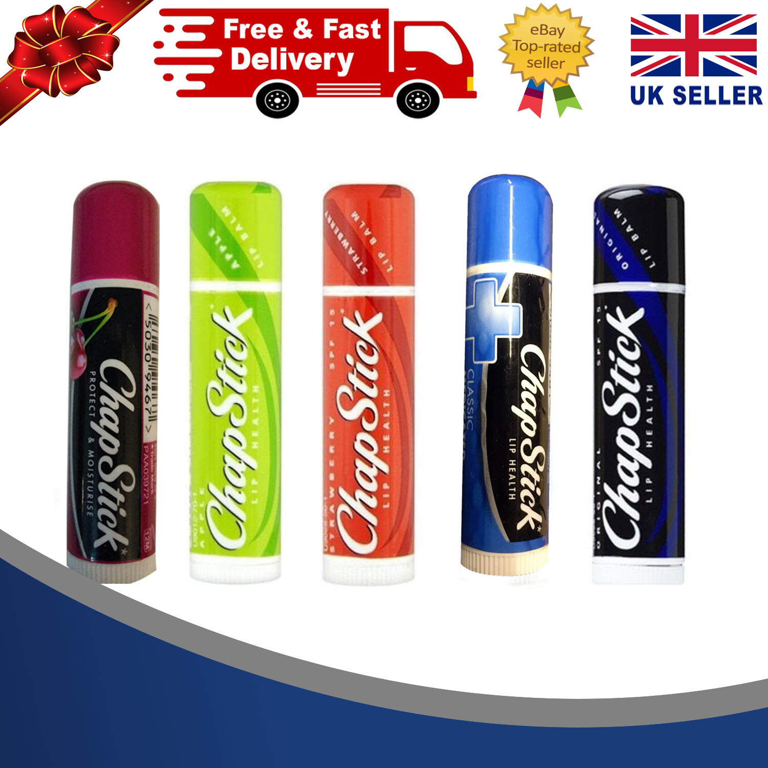 ChapStick Lip Balm Cherry, Apple, Medicated, Original, Strawberry ...