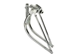 NEW UNIQUE LOWRIDER 20" BENT STEEL CLASSIC SPRING FORK 1 INCH IN CHROME.