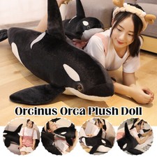 Lifelike Black Orcinus Orca Killer Whale PlushDoll Stuffed Sea Animals Kids Gift