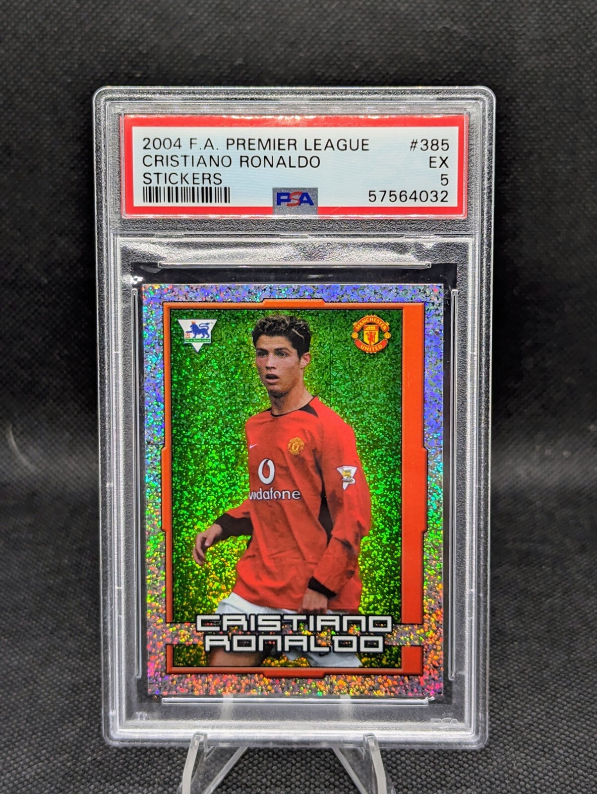 2004 F.A. PREMIER LEAGUE STICKERS CRISTIANO RONALDO #385 RC ROOKIE PSA 5
