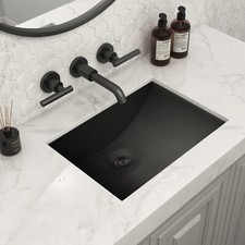 Ruvati 18 x 12" Gunmetal Black Rectangular Bathroom Sink RVH6110BL REFRB