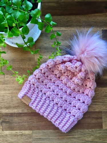 Toddler Girl Dusty Pink Beanie with 