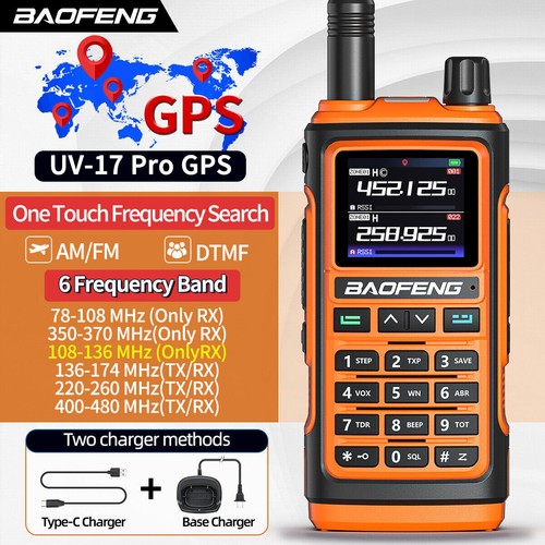 2X Baofeng UV-17 Pro GPS Walkie Talkie Long Range Air Band Dwukierunkowa szynka Radio US - Zdjęcie 3 z 16