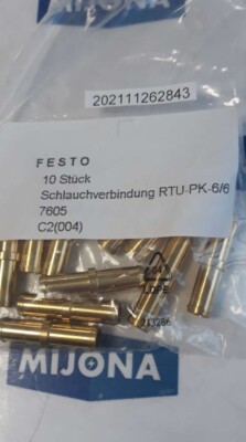 FESTO RTU PK 6 6 hose connection Schlauchverbindung 7605 c2 004 Price for 10 psc