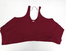 Free People We the Free Shirt Womens Small Burgundy Asymmetric Cropped Strappy